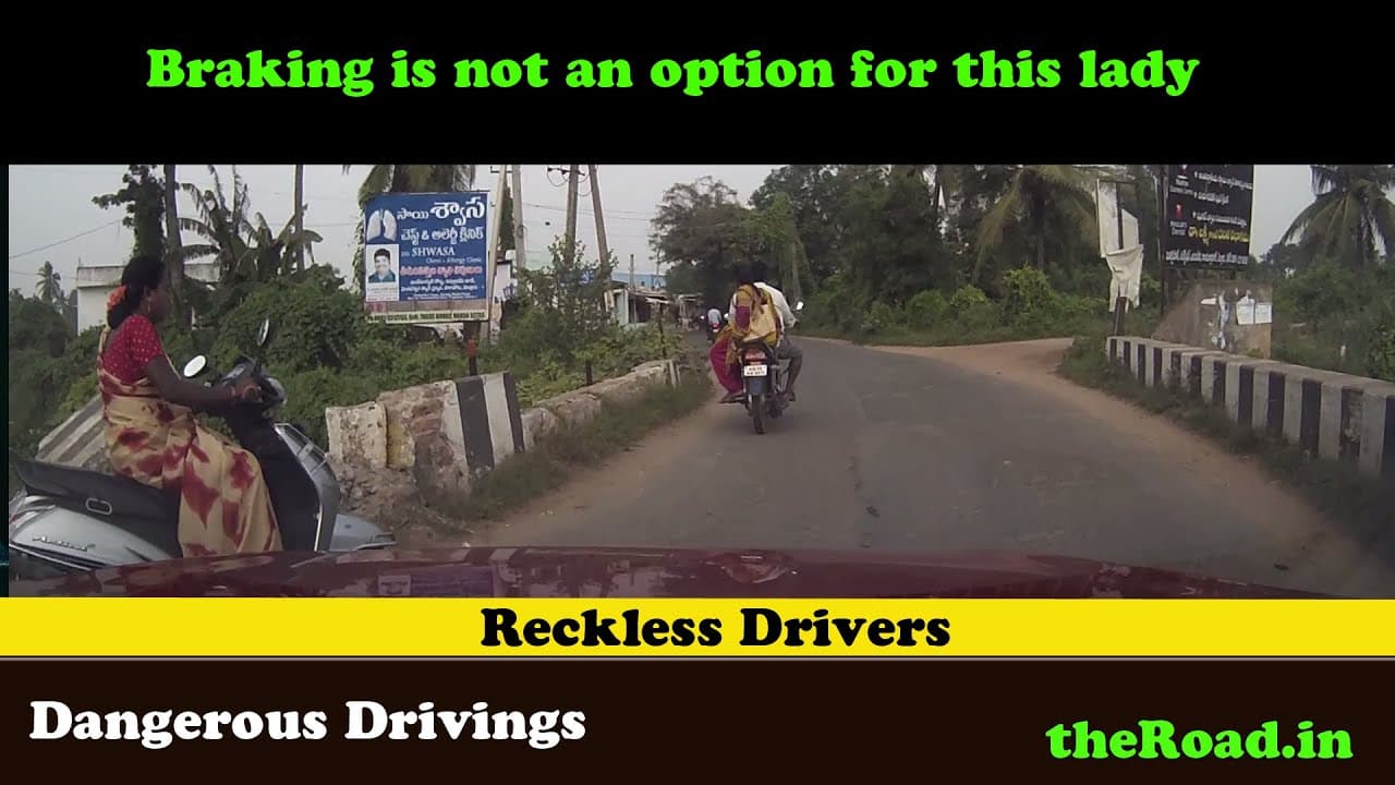 Just Miss | Woman in two wheeler comes dangerously close to car | Brakes are obsolete |