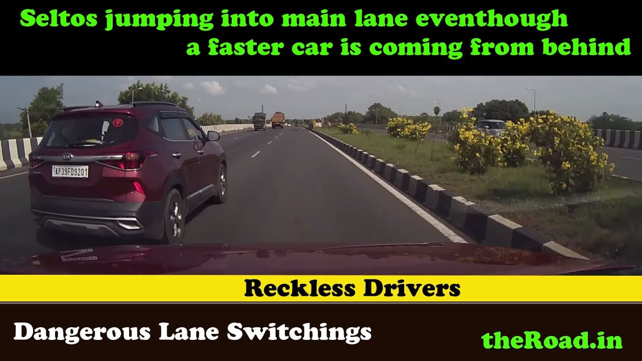 Dangerous lane switching | Seltos Risky Drive | Reckless Drivers