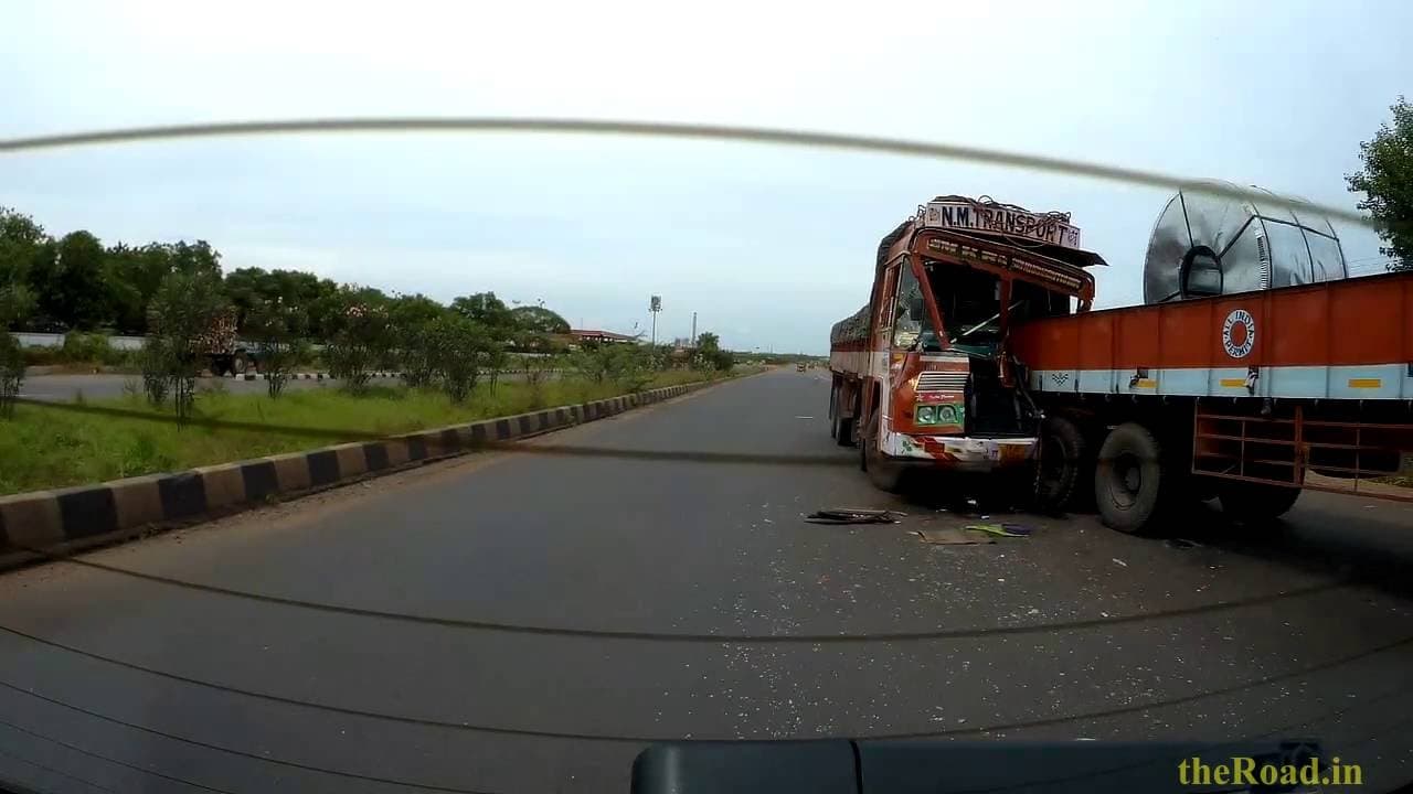 A horrific lorry accident in NH-16 near Ulavapadu (not Live)